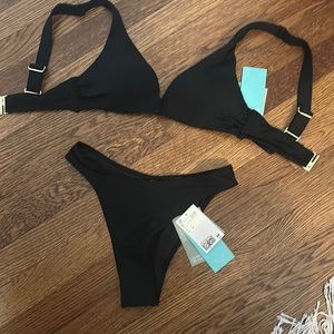 NWT H&m black rubbed bikini